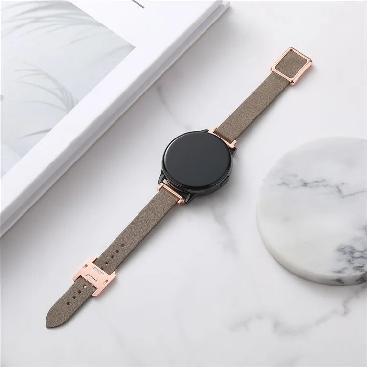 For Samsung Galaxy Watch6 Classic 47mm 43mm Watch Band 20mm Leather Strap with Magnetic Folding Buckle