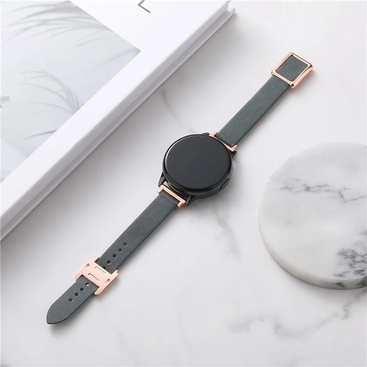 For Samsung Galaxy Watch6 Classic 47mm 43mm Watch Band 20mm Leather Strap with Magnetic Folding Buckle
