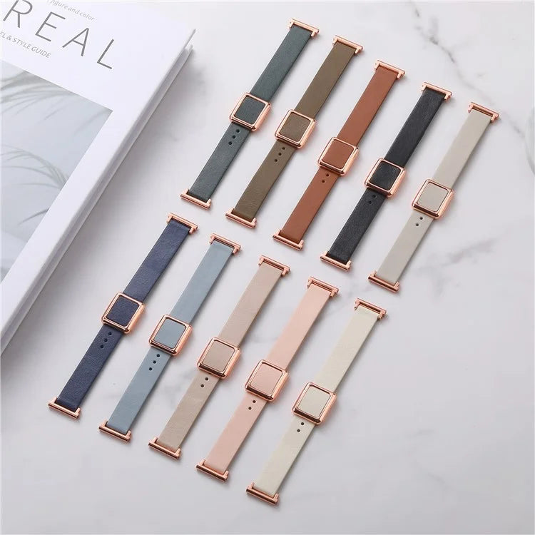 For Samsung Galaxy Watch6 Classic 47mm 43mm Watch Band 20mm Leather Strap with Magnetic Folding Buckle