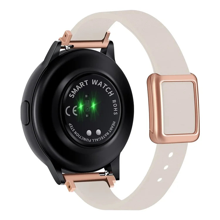 For Samsung Galaxy Watch6 Classic 47mm 43mm Watch Band 20mm Leather Strap with Magnetic Folding Buckle