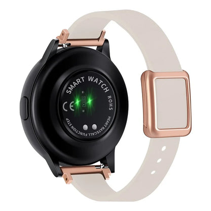 For Samsung Galaxy Watch6 Classic 47mm 43mm Watch Band 20mm Leather Strap with Magnetic Folding Buckle