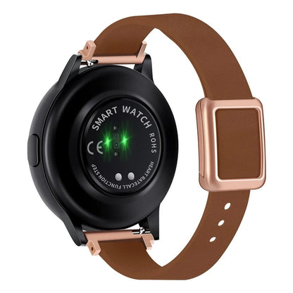 For Samsung Galaxy Watch6 Classic 47mm 43mm Watch Band 20mm Leather Strap with Magnetic Folding Buckle