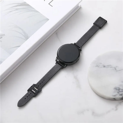 For Samsung Galaxy Watch6 Classic 47mm 43mm Watch Band 20mm Leather Strap with Magnetic Folding Buckle