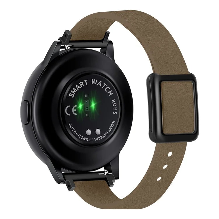 For Samsung Galaxy Watch6 Classic 47mm 43mm Watch Band 20mm Leather Strap with Magnetic Folding Buckle