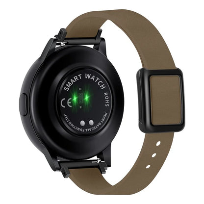 For Samsung Galaxy Watch6 Classic 47mm 43mm Watch Band 20mm Leather Strap with Magnetic Folding Buckle