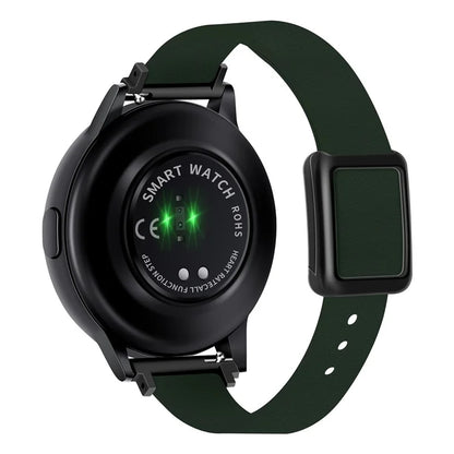 For Samsung Galaxy Watch6 Classic 47mm 43mm Watch Band 20mm Leather Strap with Magnetic Folding Buckle