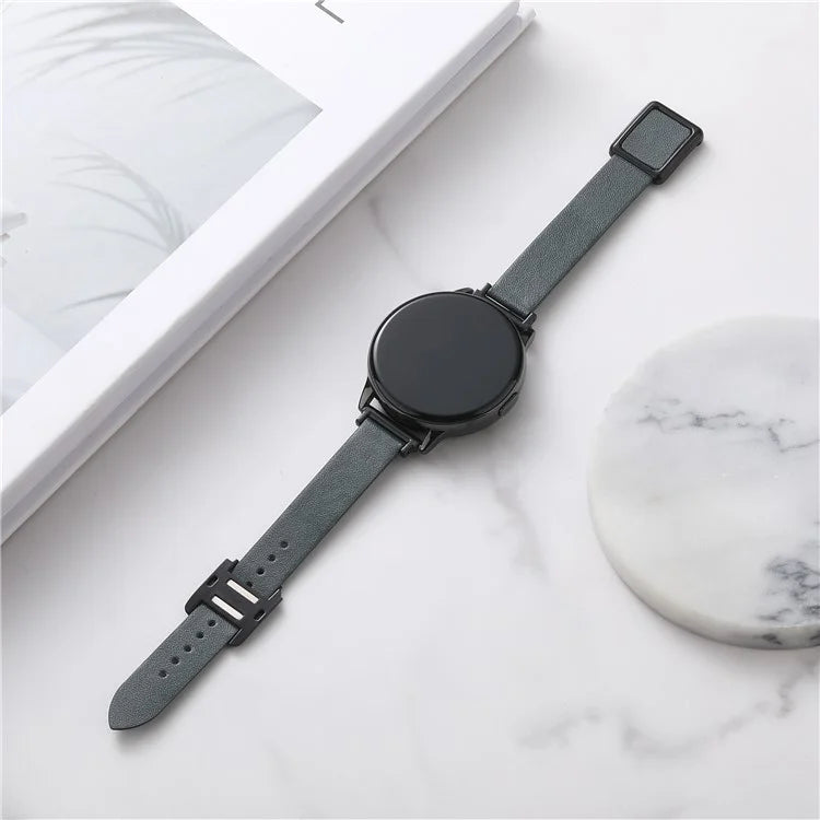 For Samsung Galaxy Watch6 Classic 47mm 43mm Watch Band 20mm Leather Strap with Magnetic Folding Buckle
