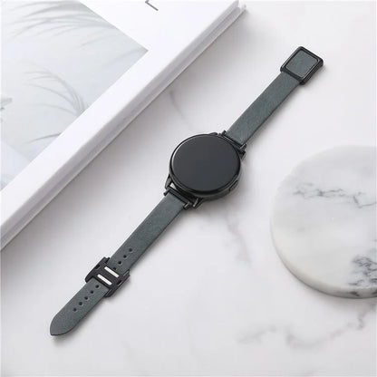For Samsung Galaxy Watch6 Classic 47mm 43mm Watch Band 20mm Leather Strap with Magnetic Folding Buckle
