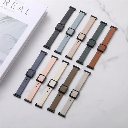 For Samsung Galaxy Watch6 Classic 47mm 43mm Watch Band 20mm Leather Strap with Magnetic Folding Buckle