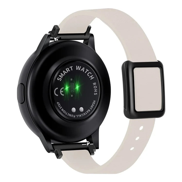 For Samsung Galaxy Watch6 Classic 47mm 43mm Watch Band 20mm Leather Strap with Magnetic Folding Buckle
