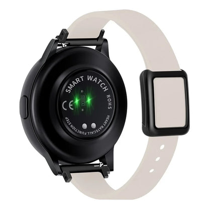 For Samsung Galaxy Watch6 Classic 47mm 43mm Watch Band 20mm Leather Strap with Magnetic Folding Buckle