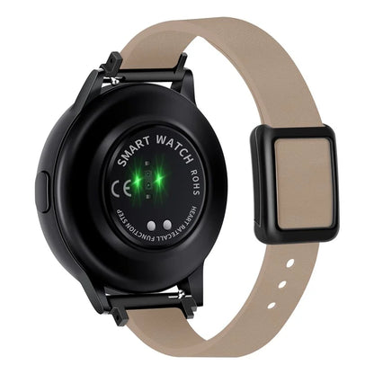 For Samsung Galaxy Watch6 Classic 47mm 43mm Watch Band 20mm Leather Strap with Magnetic Folding Buckle