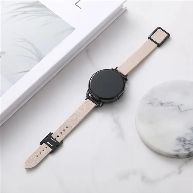 For Samsung Galaxy Watch6 Classic 47mm 43mm Watch Band 20mm Leather Strap with Magnetic Folding Buckle