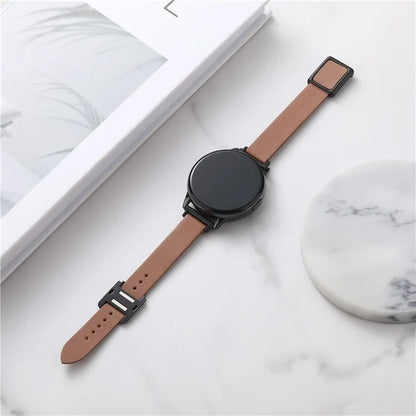 For Samsung Galaxy Watch6 Classic 47mm 43mm Watch Band 20mm Leather Strap with Magnetic Folding Buckle