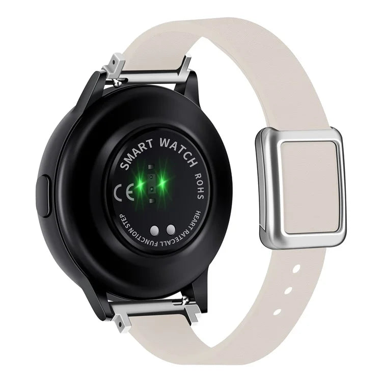 For Samsung Galaxy Watch6 Classic 47mm 43mm Watch Band 20mm Leather Strap with Magnetic Folding Buckle