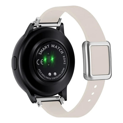 For Samsung Galaxy Watch6 Classic 47mm 43mm Watch Band 20mm Leather Strap with Magnetic Folding Buckle
