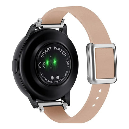 For Samsung Galaxy Watch6 Classic 47mm 43mm Watch Band 20mm Leather Strap with Magnetic Folding Buckle