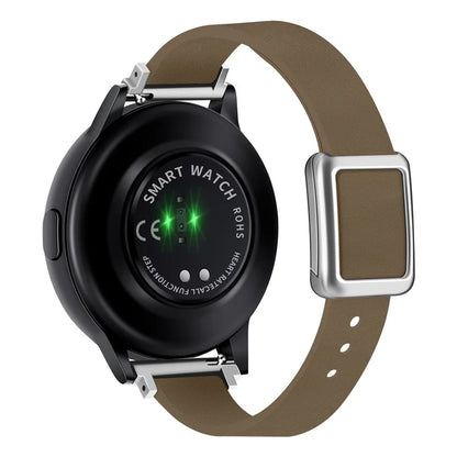 For Samsung Galaxy Watch6 Classic 47mm 43mm Watch Band 20mm Leather Strap with Magnetic Folding Buckle