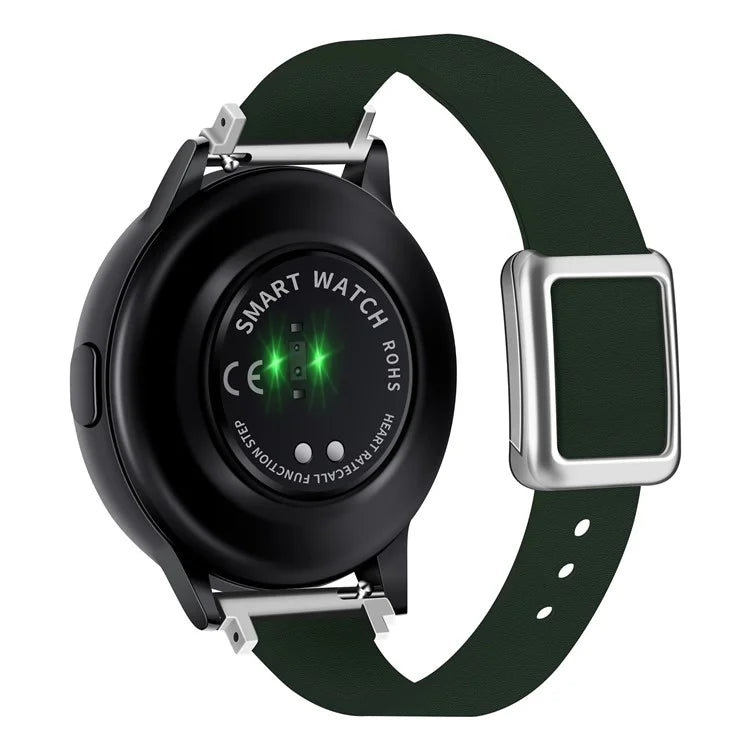 For Samsung Galaxy Watch6 Classic 47mm 43mm Watch Band 20mm Leather Strap with Magnetic Folding Buckle