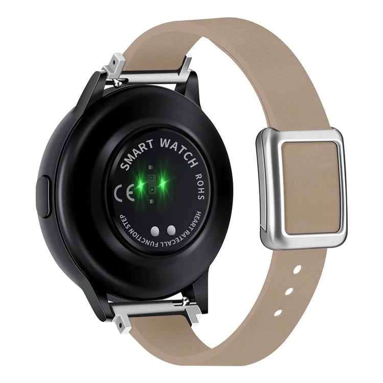 For Samsung Galaxy Watch6 Classic 47mm 43mm Watch Band 20mm Leather Strap with Magnetic Folding Buckle