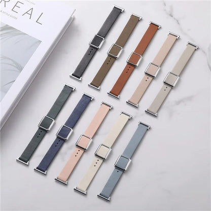 For Samsung Galaxy Watch6 Classic 47mm 43mm Watch Band 20mm Leather Strap with Magnetic Folding Buckle