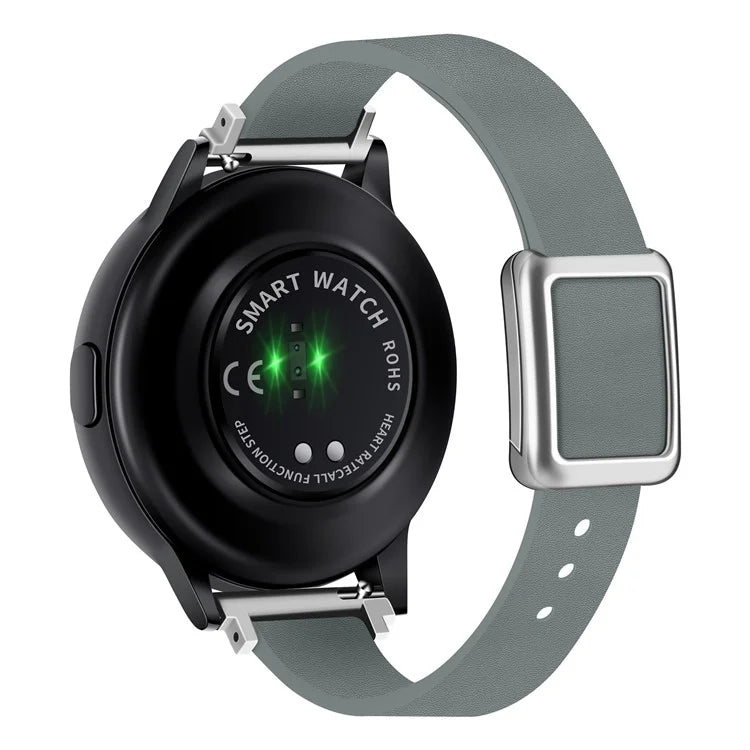 For Samsung Galaxy Watch6 Classic 47mm 43mm Watch Band 20mm Leather Strap with Magnetic Folding Buckle