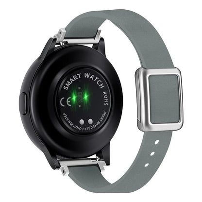 For Samsung Galaxy Watch6 Classic 47mm 43mm Watch Band 20mm Leather Strap with Magnetic Folding Buckle