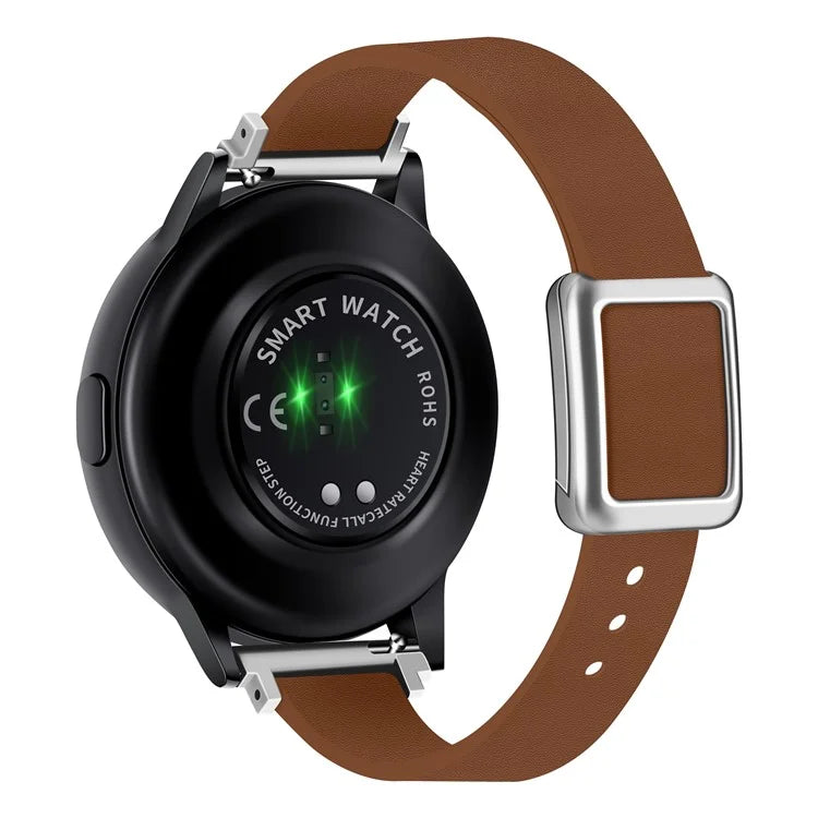 For Samsung Galaxy Watch6 Classic 47mm 43mm Watch Band 20mm Leather Strap with Magnetic Folding Buckle