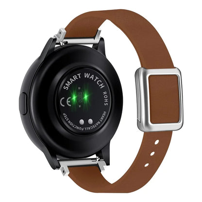 For Samsung Galaxy Watch6 Classic 47mm 43mm Watch Band 20mm Leather Strap with Magnetic Folding Buckle