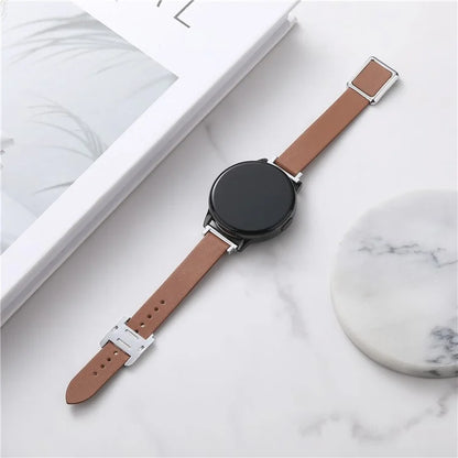 For Samsung Galaxy Watch6 Classic 47mm 43mm Watch Band 20mm Leather Strap with Magnetic Folding Buckle