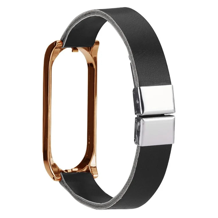 For Xiaomi Mi Band 7 / Band 7 NFC Leather Watch Strap with Watch Case