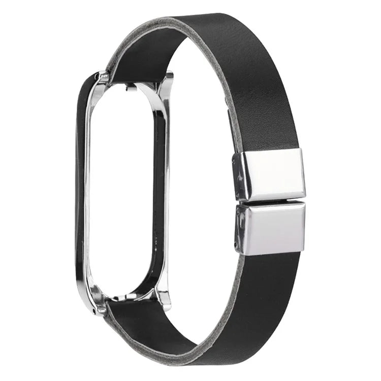 For Xiaomi Mi Band 7 / Band 7 NFC Leather Watch Strap with Watch Case
