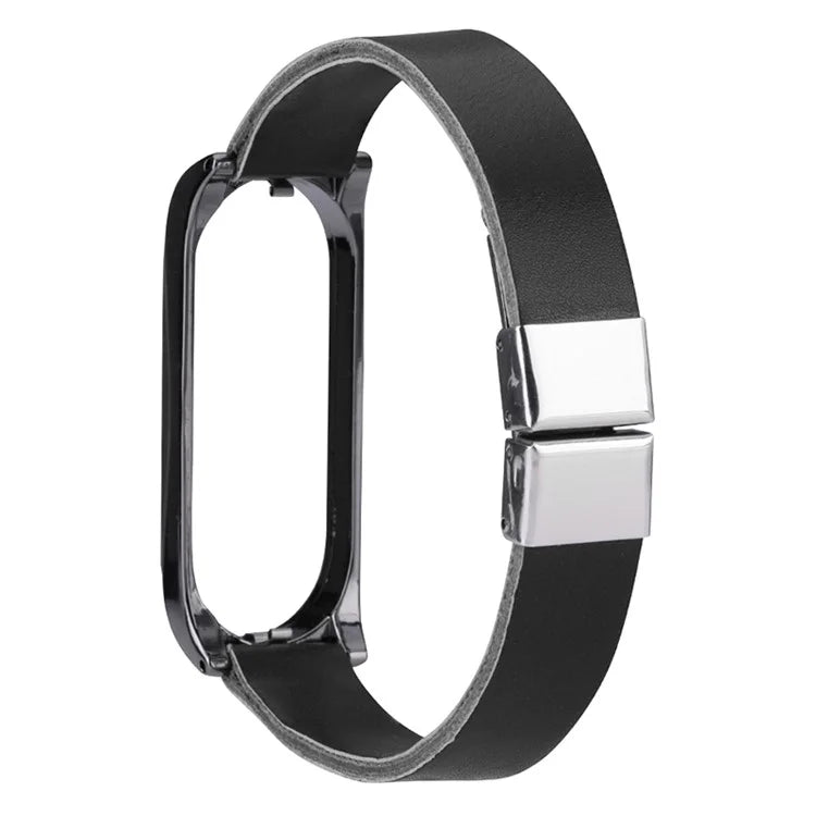 For Xiaomi Mi Band 7 / Band 7 NFC Leather Watch Strap with Watch Case