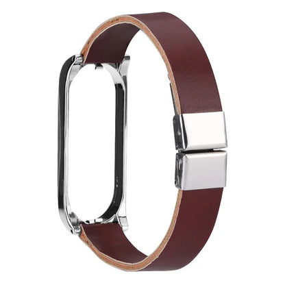For Xiaomi Mi Band 7 / Band 7 NFC Leather Watch Strap with Watch Case