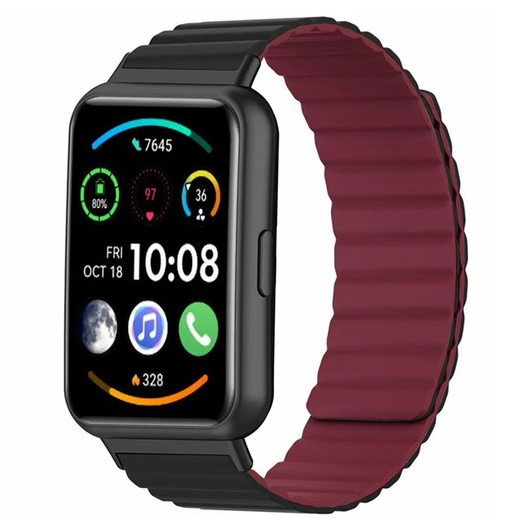 For Huawei Watch Fit 2 Magnetic Watch Strap Silicone Adjustable Wristband