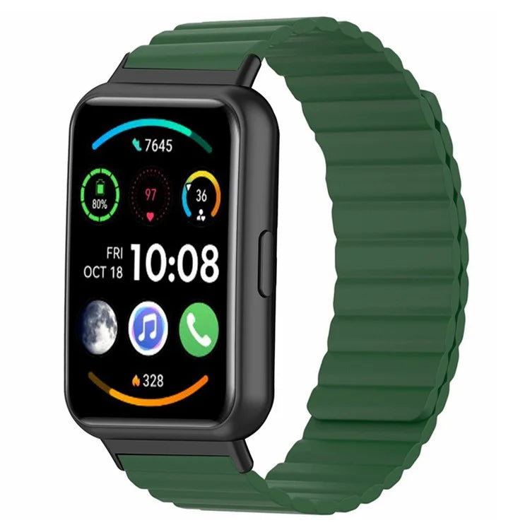 For Huawei Watch Fit 2 Magnetic Watch Strap Silicone Adjustable Wristband