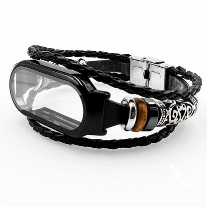 For Xiaomi Smart Band 8 / Smart Band 8 NFC Retro Beads Wrist Strap with Watch Case and Tempered Glass Screen Protector
