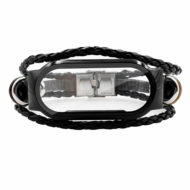 For Xiaomi Smart Band 8 / Smart Band 8 NFC Retro Beads Wrist Strap with Watch Case and Tempered Glass Screen Protector