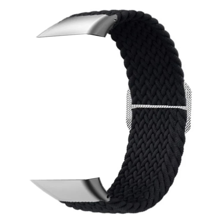 For OPPO Watch Free Replacement Strap Braided Elastic Fabric Watch Band with Silver Connector