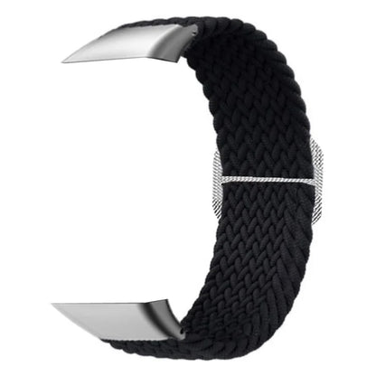 For OPPO Watch Free Replacement Strap Braided Elastic Fabric Watch Band with Silver Connector