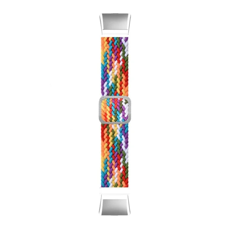 For OPPO Watch Free Replacement Strap Braided Elastic Fabric Watch Band with Silver Connector