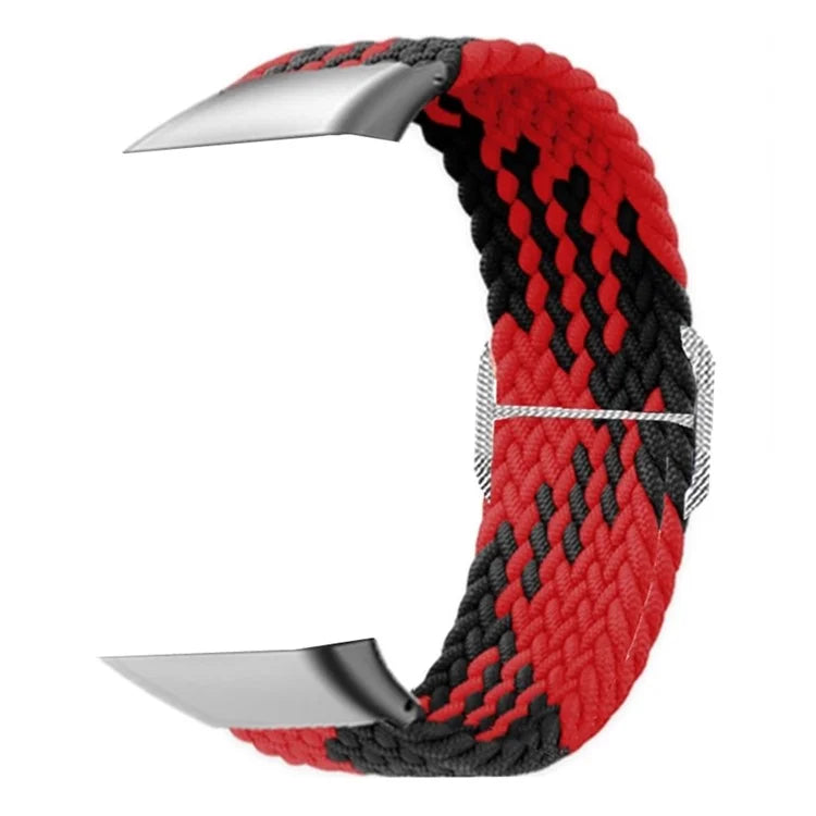 For OPPO Watch Free Replacement Strap Braided Elastic Fabric Watch Band with Silver Connector