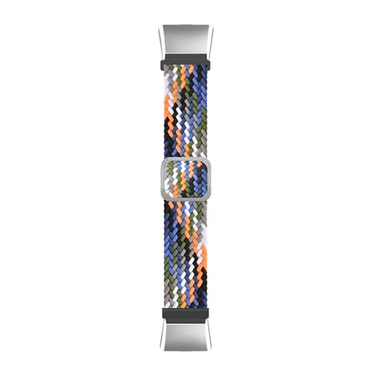 For OPPO Watch Free Replacement Strap Braided Elastic Fabric Watch Band with Silver Connector