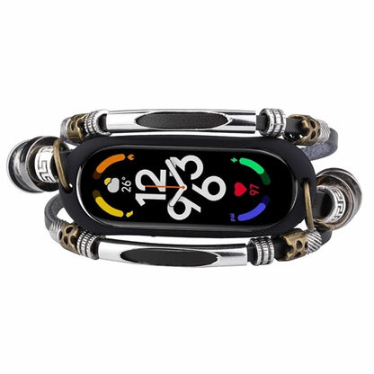 For Xiaomi Mi Band 7 / 6 / 5 NFC Beaded Bracelet Watch Beaded Alloy DIY Watch Strap