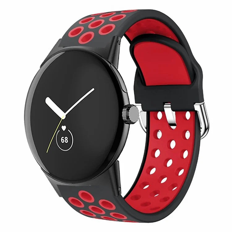 For Google Pixel Watch 2 / Pixel Watch Silicone Strap Dual Color Breathable Watch Bands