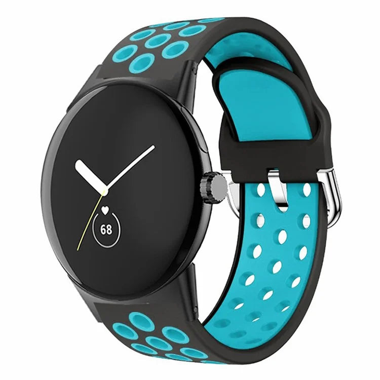 For Google Pixel Watch 2 / Pixel Watch Silicone Strap Dual Color Breathable Watch Bands