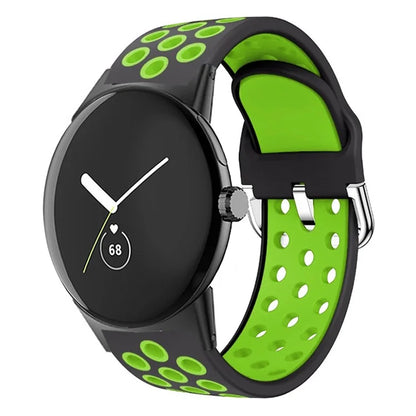 For Google Pixel Watch 2 / Pixel Watch Silicone Strap Dual Color Breathable Watch Bands