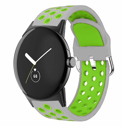 For Google Pixel Watch 2 / Pixel Watch Silicone Strap Dual Color Breathable Watch Bands