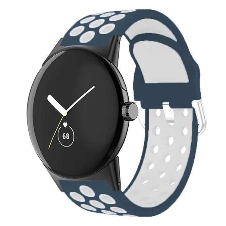 For Google Pixel Watch 2 / Pixel Watch Silicone Strap Dual Color Breathable Watch Bands