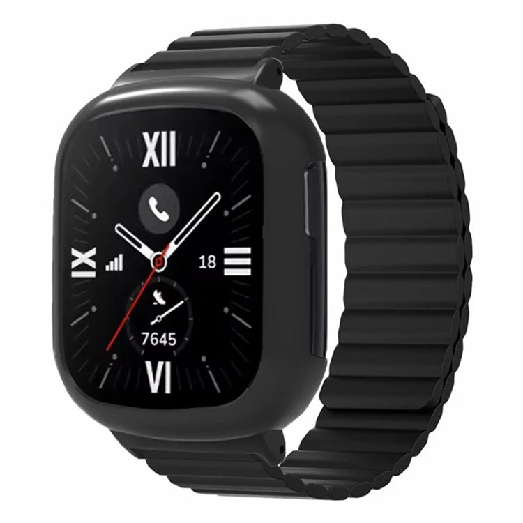 For Honor Watch 4 Silicone Watch Band Magnetic Wrist Strap with PC Watch Case